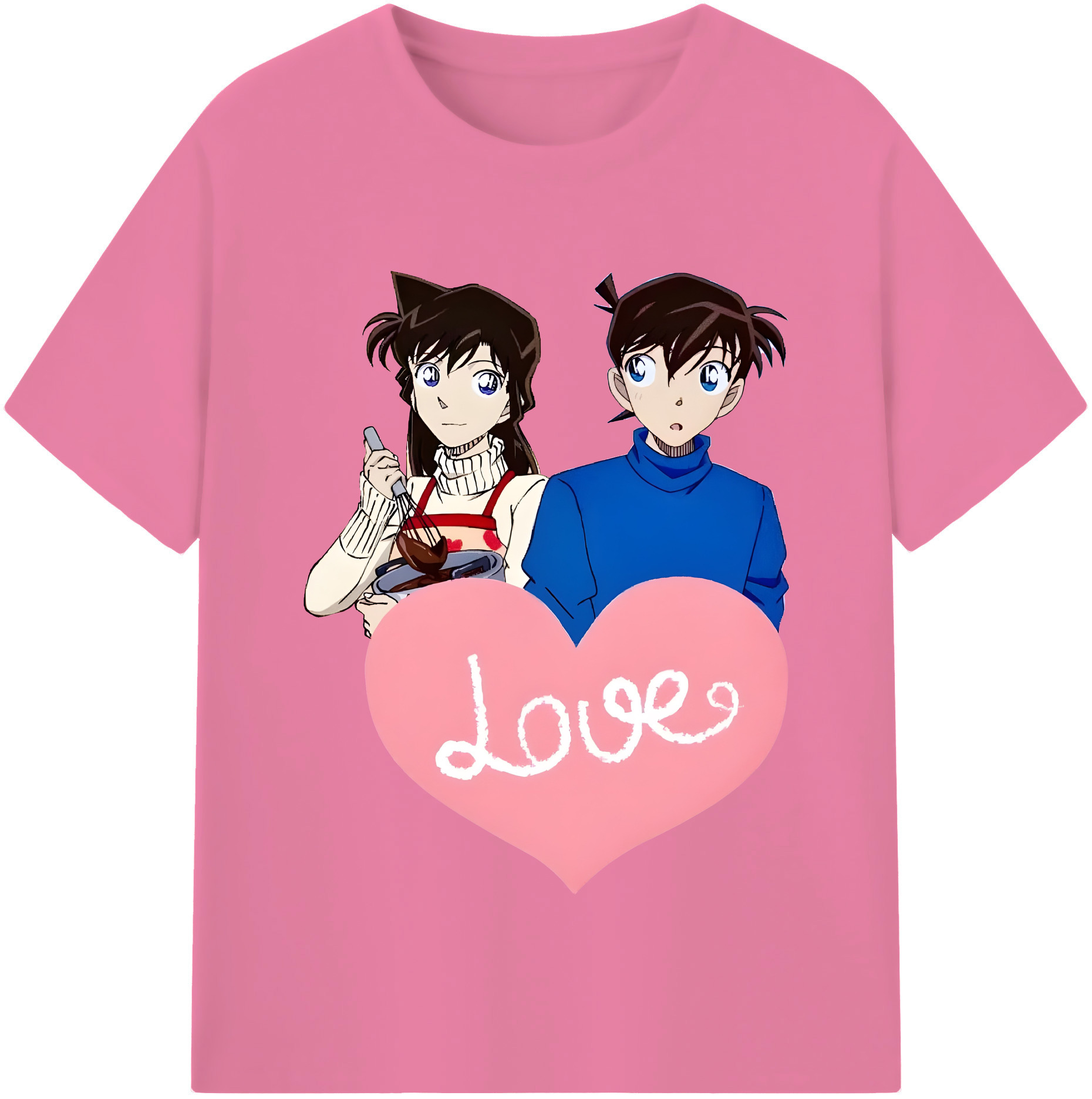 （画像用） 名探偵コナン 毛利 蘭 もうり らん、モーリ ラン Detective Conan Rachel Moore 綿100％半袖Tシャツ（フロントプリント）